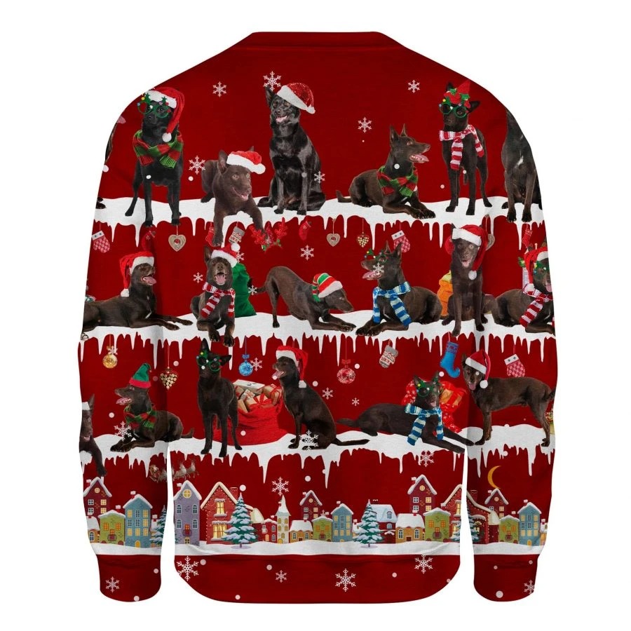 Australian Kelpie Dog snow christmas ugly sweater 2