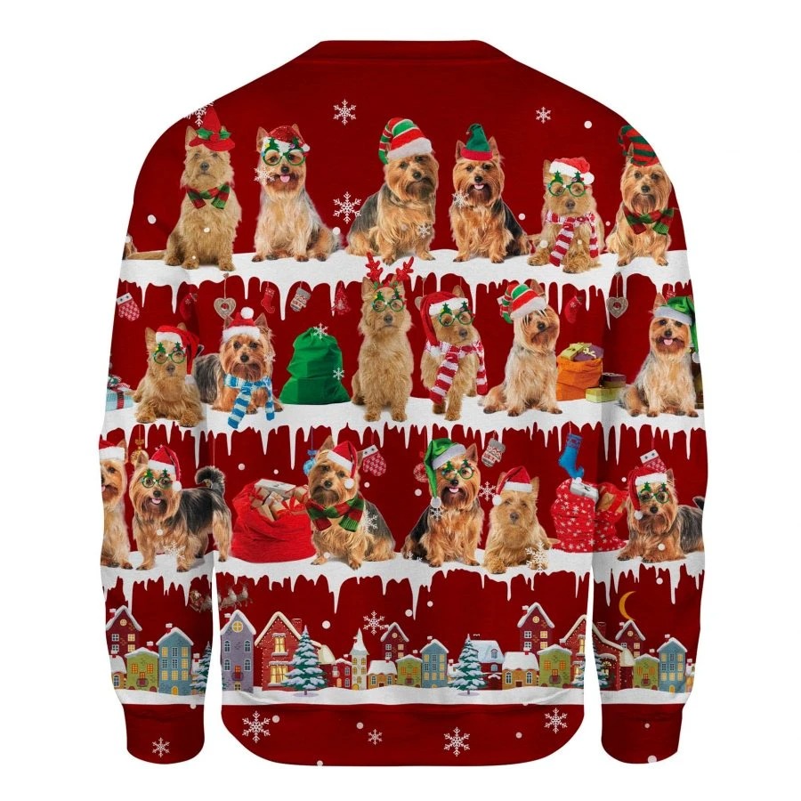 Australian Terrier Dog snow christmas ugly sweater 2