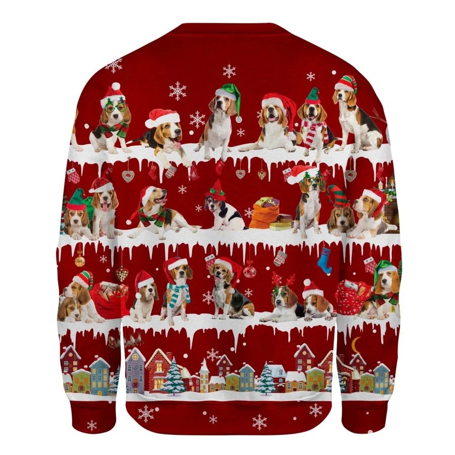 Beagle Dog snow christmas ugly sweater 2