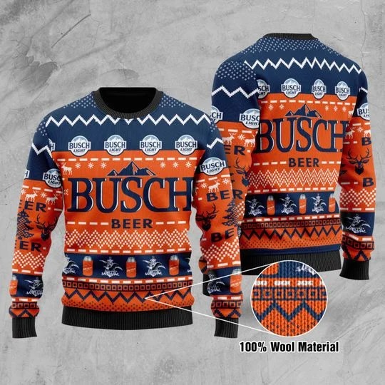 Busch Light Wool Ugly Christmas Sweater