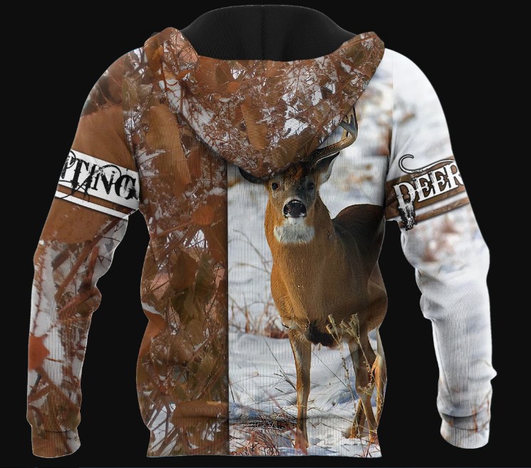 Deer hunting 3d hoodie back
