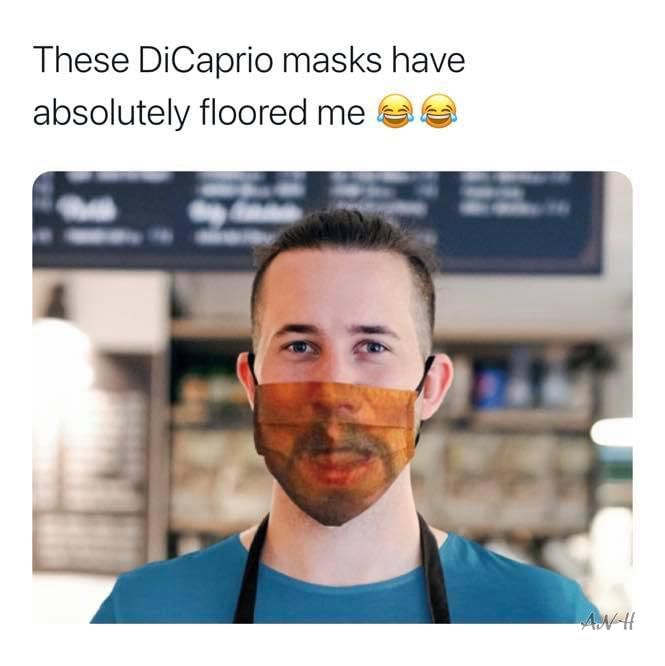 DiCaprio face mask
