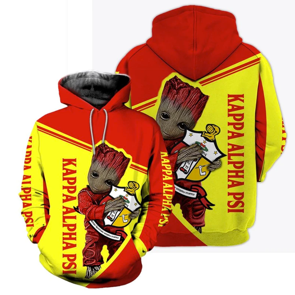 Groot hug Kappa Alpha Psi all over printed 3D hoodie