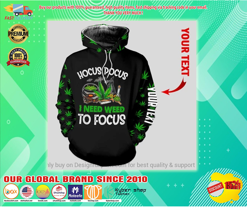 Hocus Pocus I need weed to focus custom personalized name 3d hoodie – LIMITED EDITION BBS