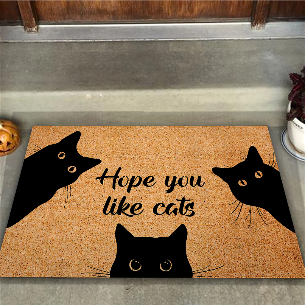 Hope you like cat Black cat doormat- pic 1