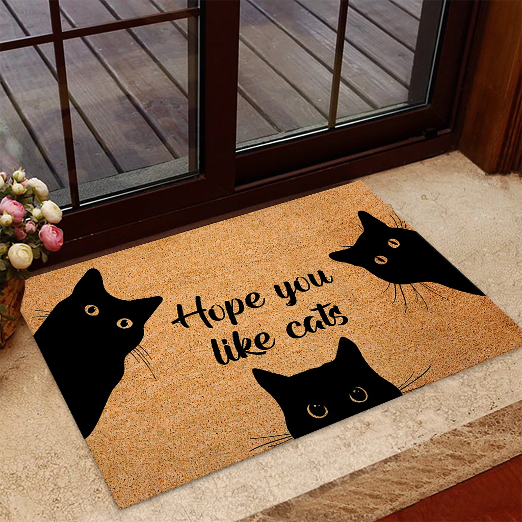 Hope you like cat Black cat doormat