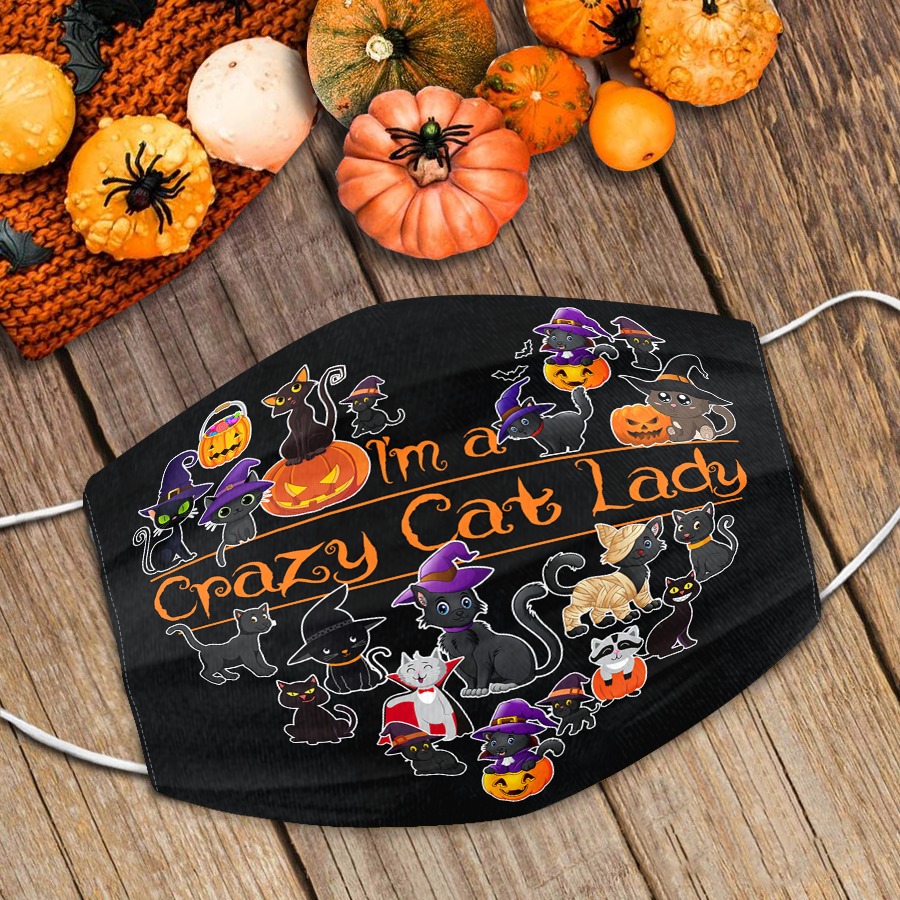 I'm a crazy cat lady Halloween face mask