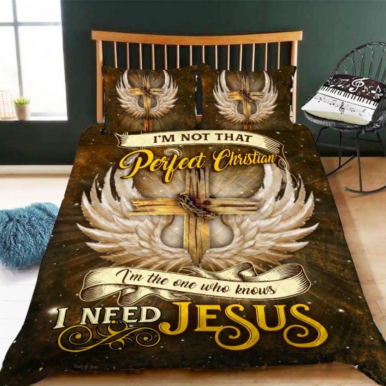 I'm not that perfect christian I need Jesus quilt BEDDING SET2