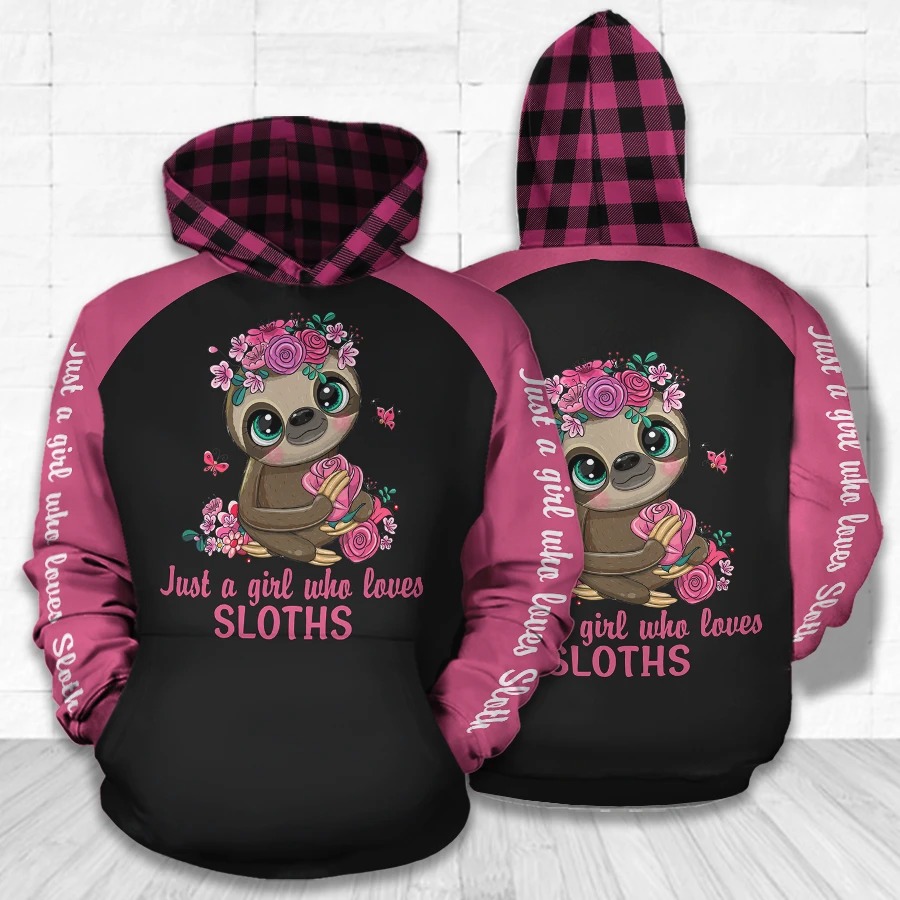 Just a girl who loves sloths hoodie and legging2