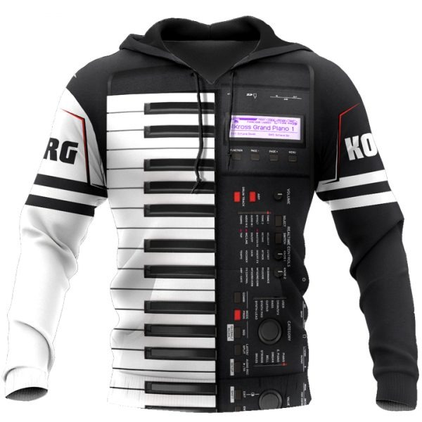 Korg Piano 3D All Over Printed Hoodie