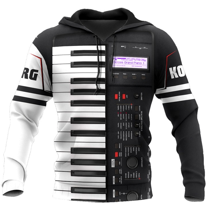 Korg piano 3D all over print hoodie