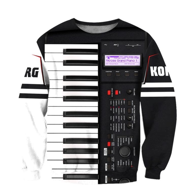 Korg piano 3D all over print hoodie2