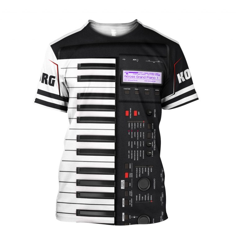 Korg piano 3D all over print hoodie3