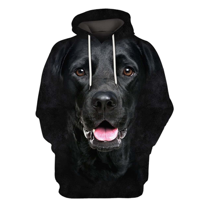 Labrador Retriever Black Dog 3D All Over Printed Hoodie
