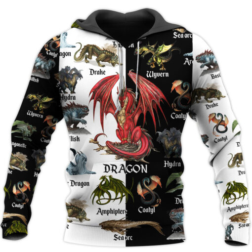 Love dragon all over printed 3d hoodie and zip hoodie