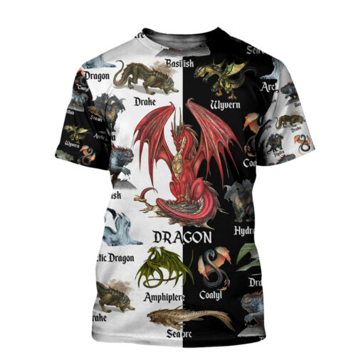 Love dragon all over printed 3d t-shirt