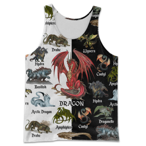 Love dragon all over printed 3d tank top