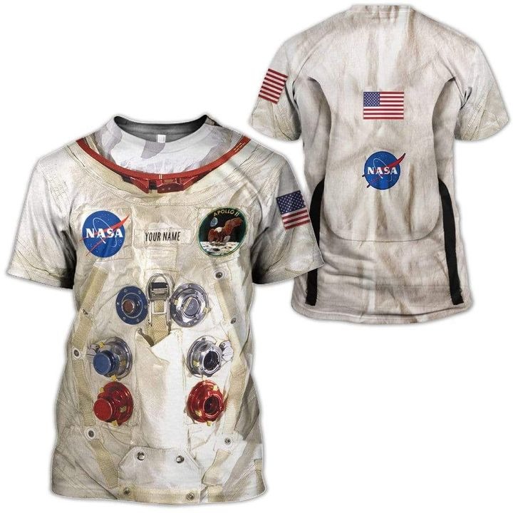 Neil armstrong space suit personalized custom name 3d t-shirt