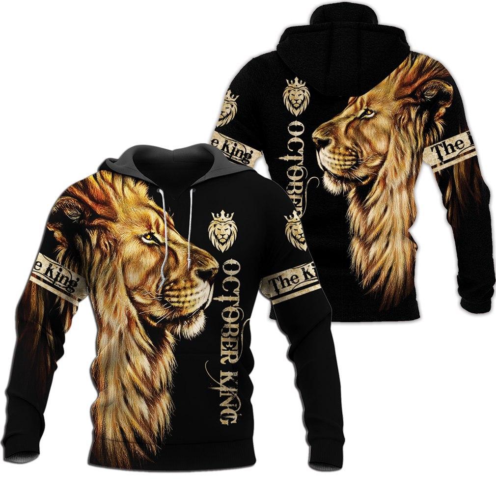 October King Lion 3D All over print hoodie
