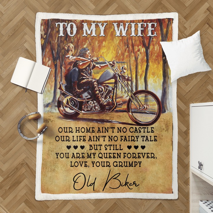 Old biker to my wife blanket