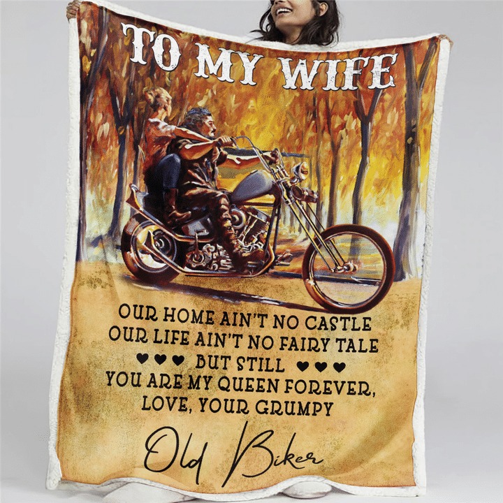 Old biker to my wife blanket