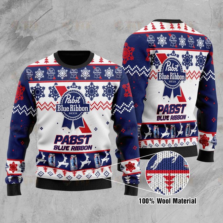 Pabst blue ribbon christmas ugly sweater