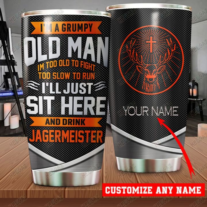 Personalized customize name i’m a grumpy old man jagermeister tumbler – Hothot 021020