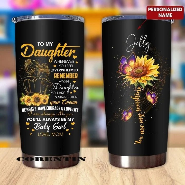 Personalized name to my daughter sunflower tumbler – Saleoff 051020
