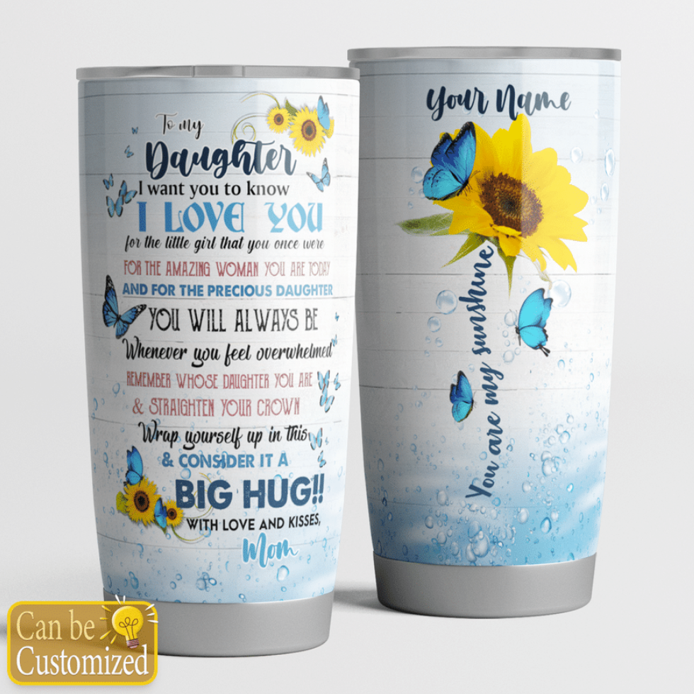 Personalized sunflower mom to my daughter tumbler