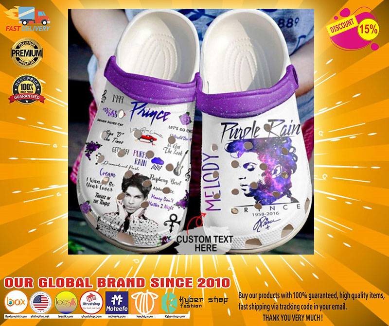 Prince Purple rain custom text crocs shoes2