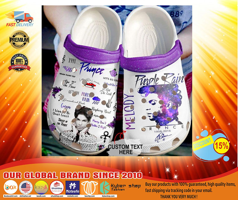 Prince Purple rain custom text crocs shoes3