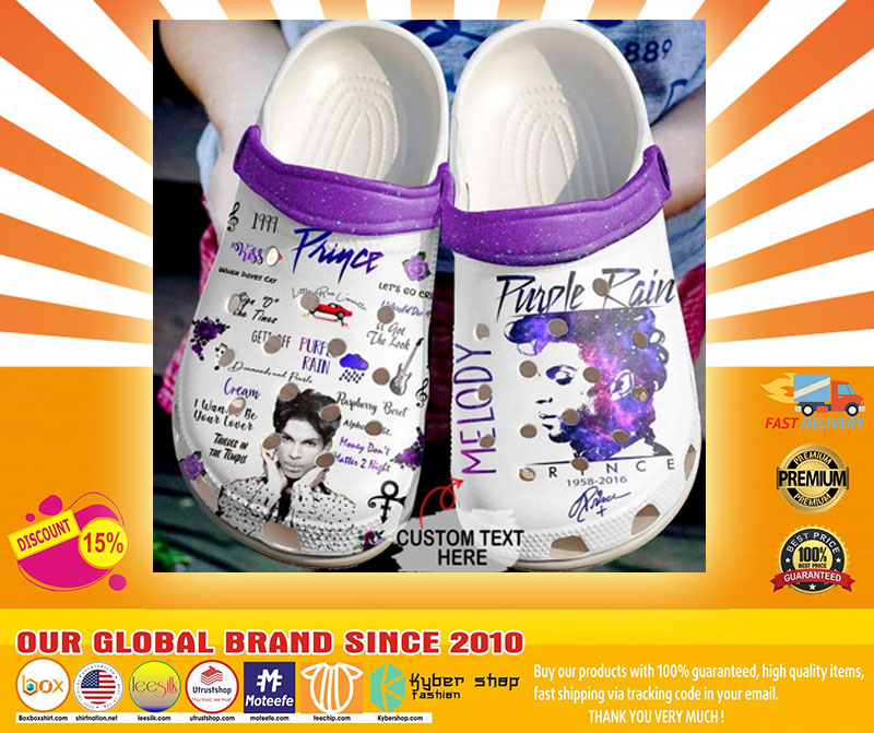Prince Purple rain custom text crocs shoes4