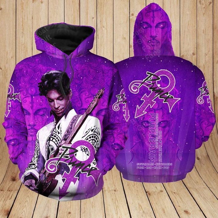 Prince purple rain 3d hoodie and t-shirt