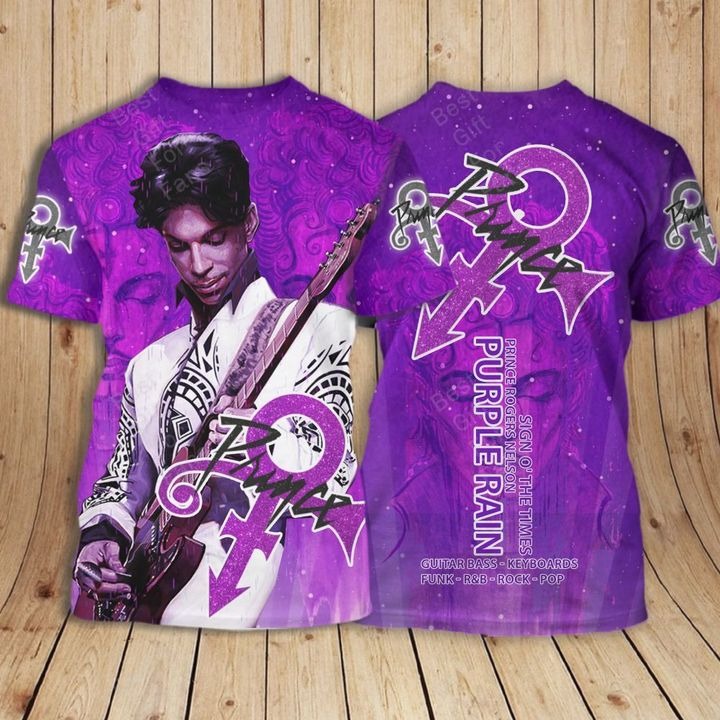 Prince purple rain 3d t-shirt