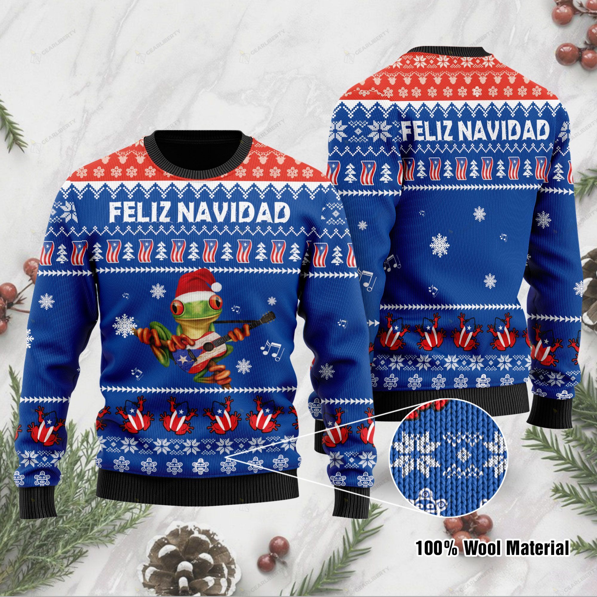 Puerto rico feliz navidad ugly sweater