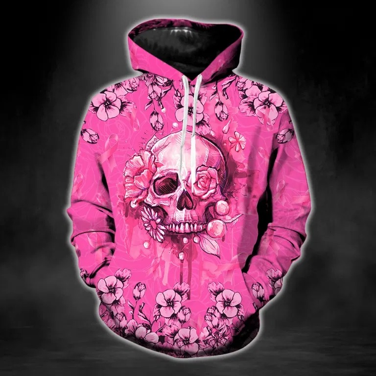Skull Breast Cancer Warrior hoodie and legging2