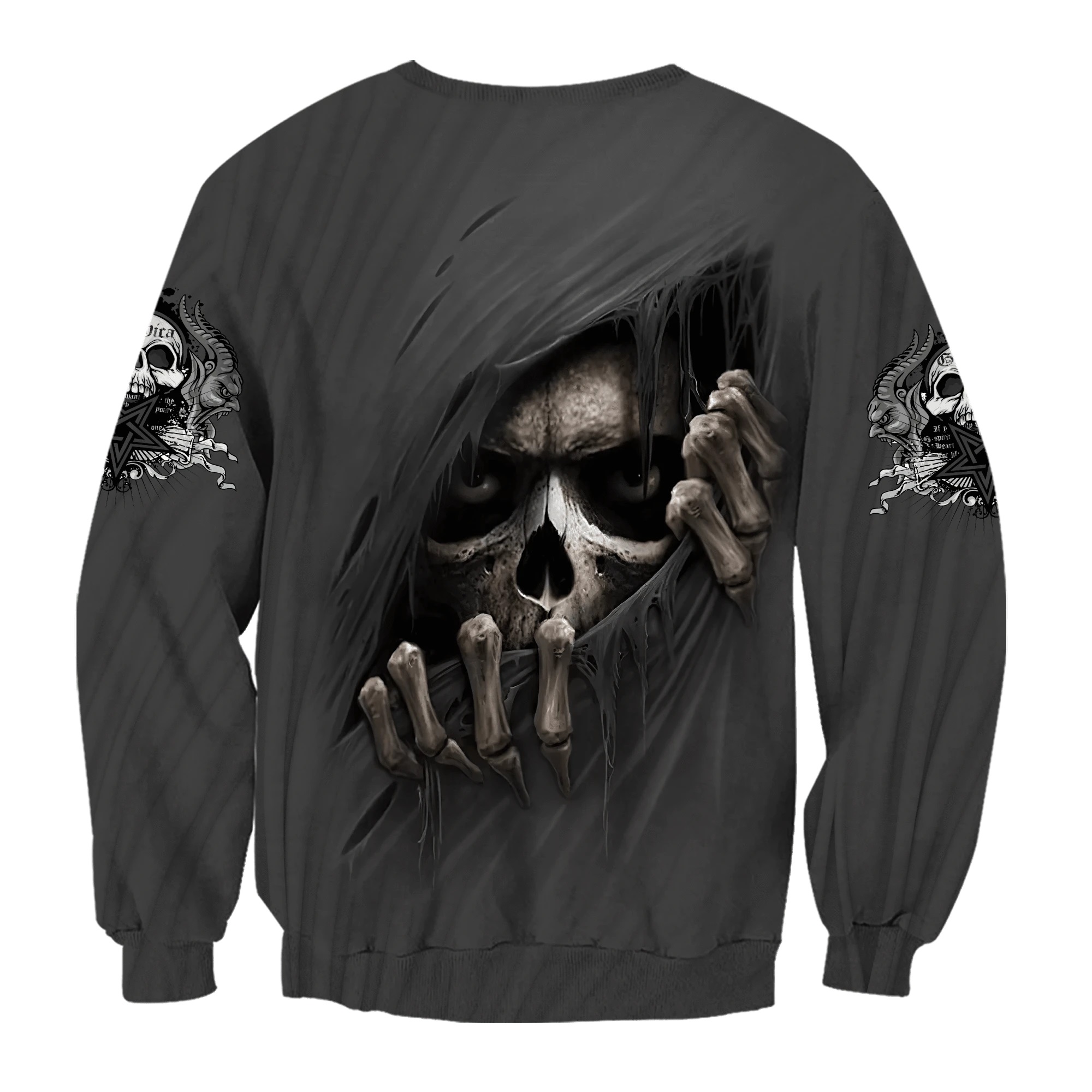 Skull tattoo all over printed 3d sweatshirt