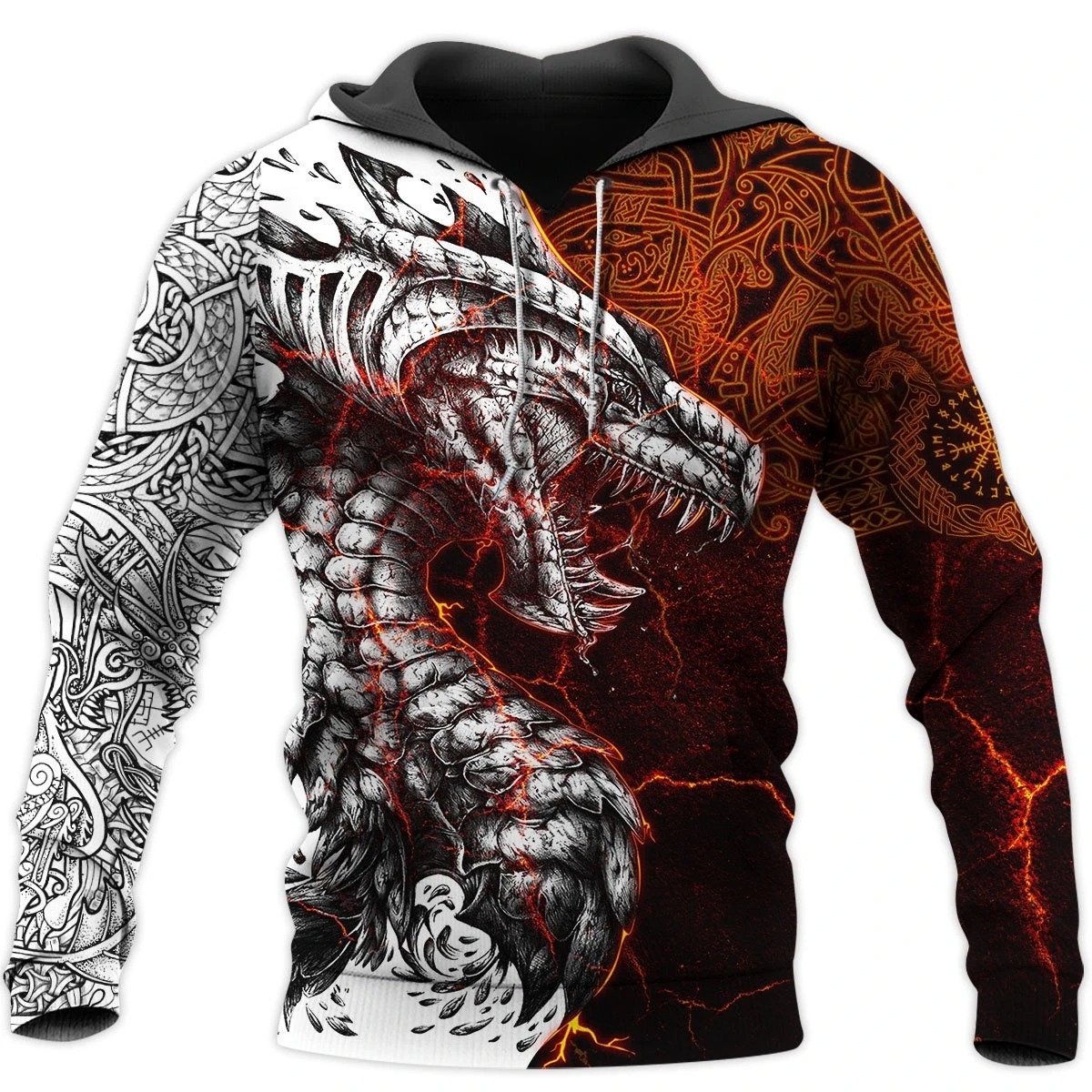 Tattoo dragon 3d full printing hoodie and t-shirt