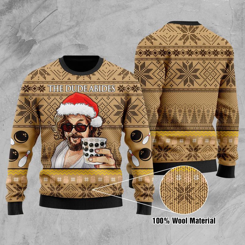 The dude abides christmas sweater front