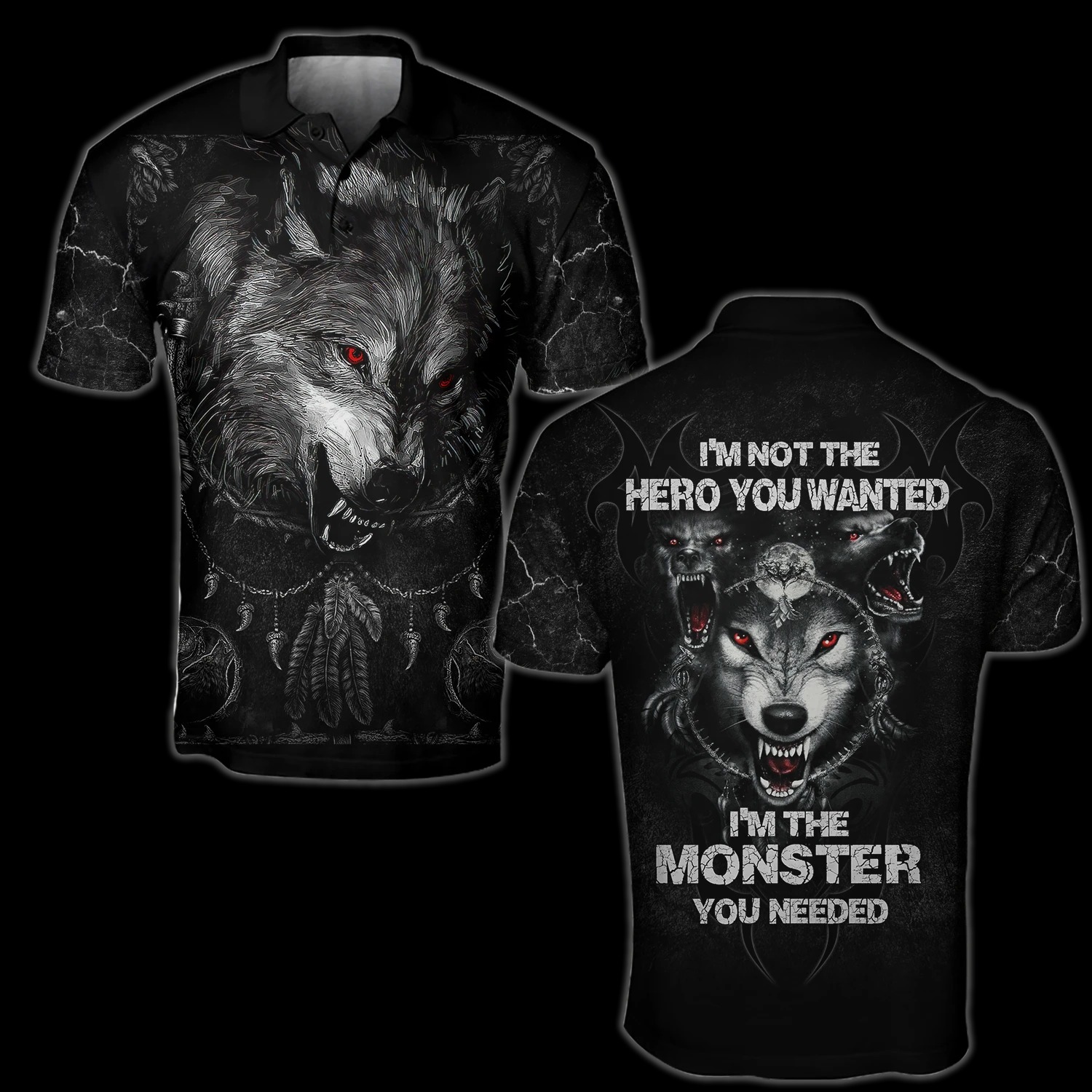 Wolf I am not the hero you want I'm the monster you needed 3D hoodie