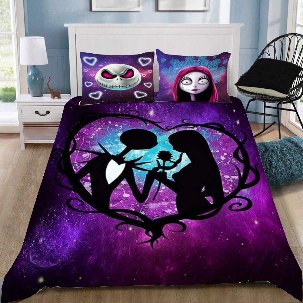3D Nightmare Before Christmas Galaxy Together Forever Bedding Set – Hothot 220421