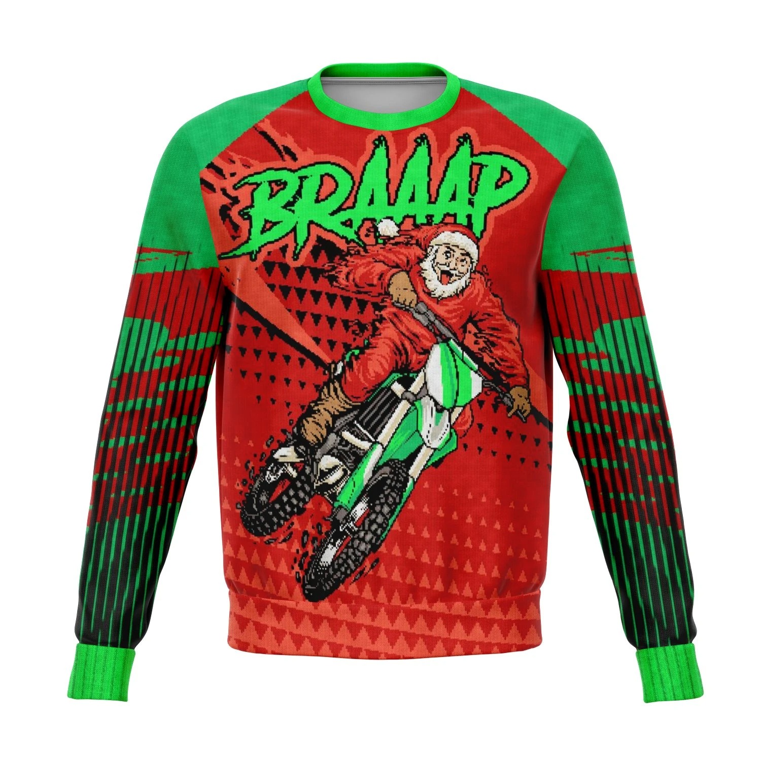 BRAAP motocross ugly christmas sweatshirt front