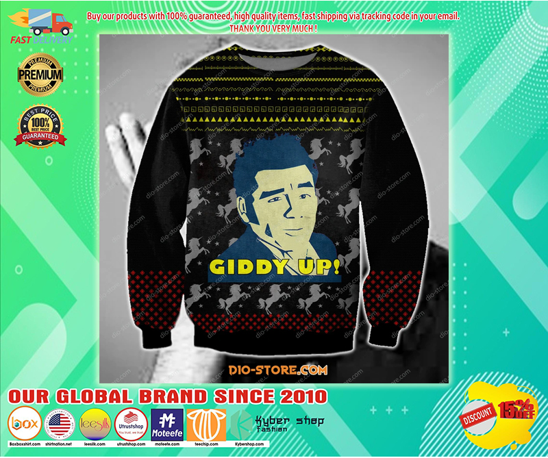 COSMO KRAMER GIDDY UP UGLY CHRISTMAS SWEATER