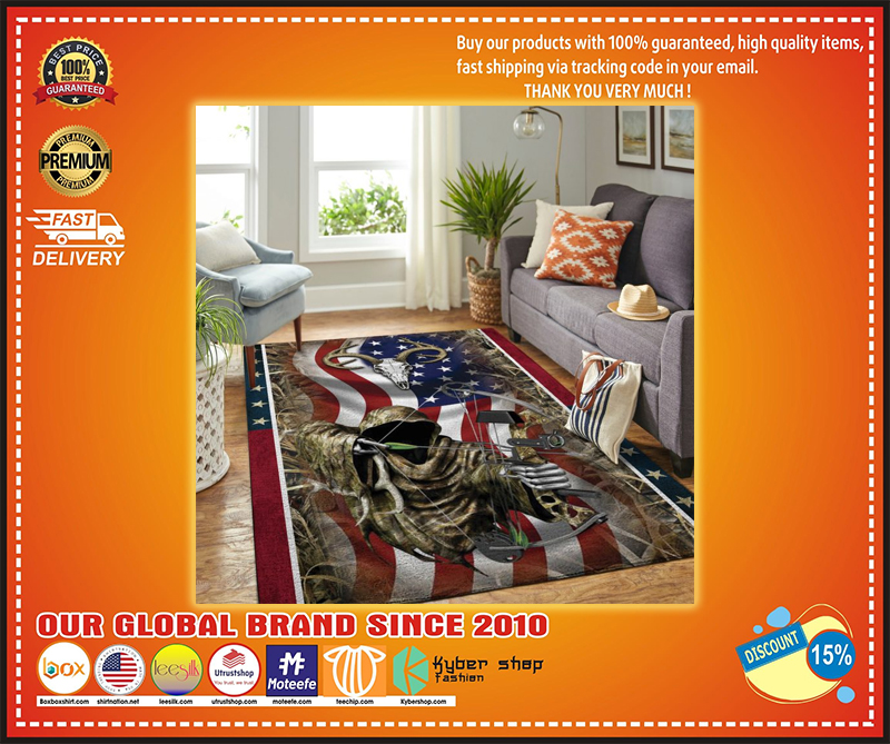 Deer bow hunting American US flag rug – LIMITED EDITION BBS