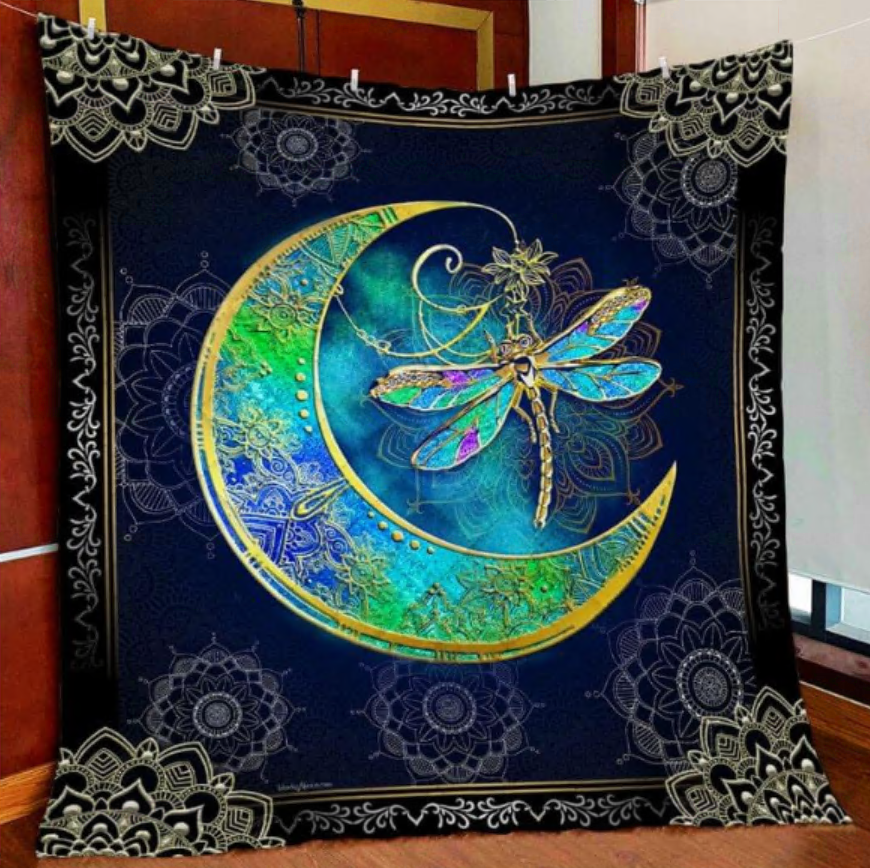 Dragon and moon quilt