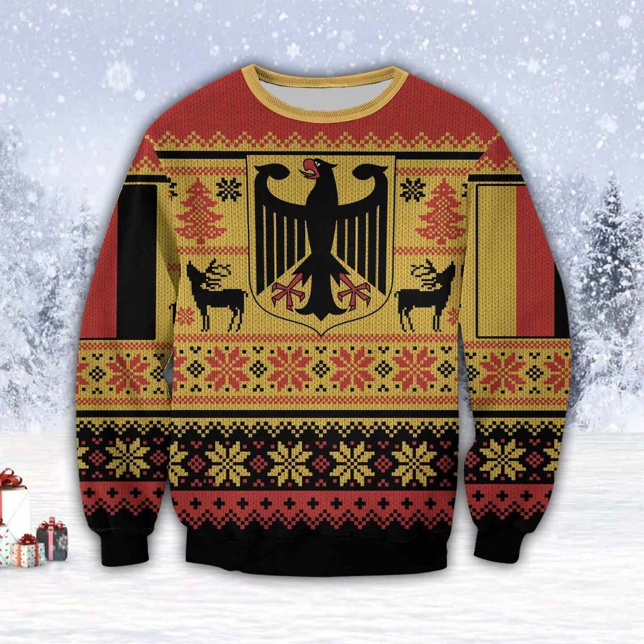 GERMANY 3D ALL OVER PRINT UGLY CHRISTMAS SWEATER