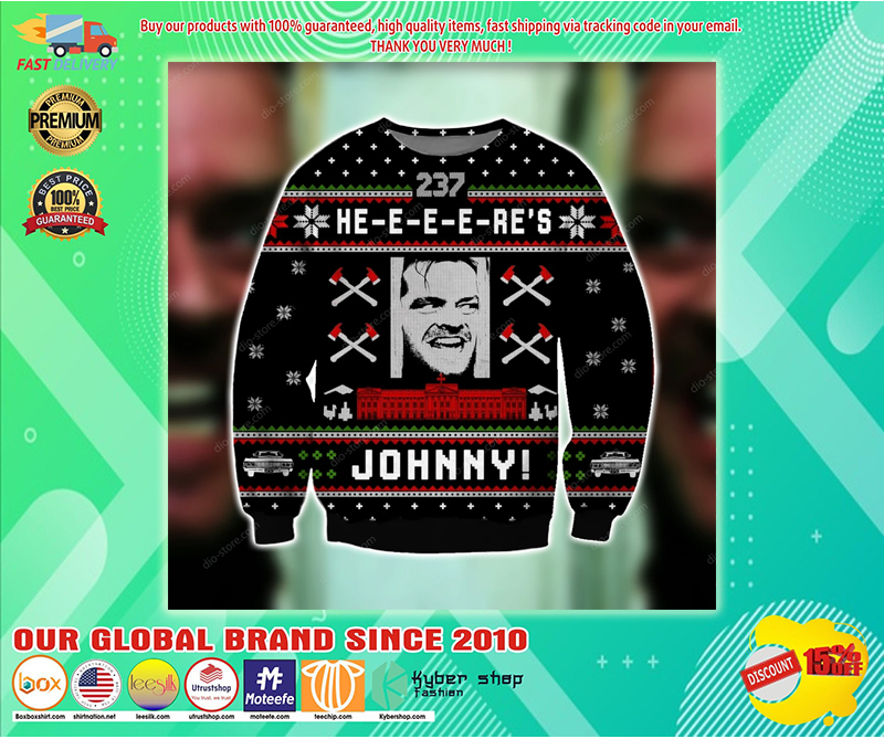 HERE'S JOHNNY UGLY CHRISTMAS SWEATER