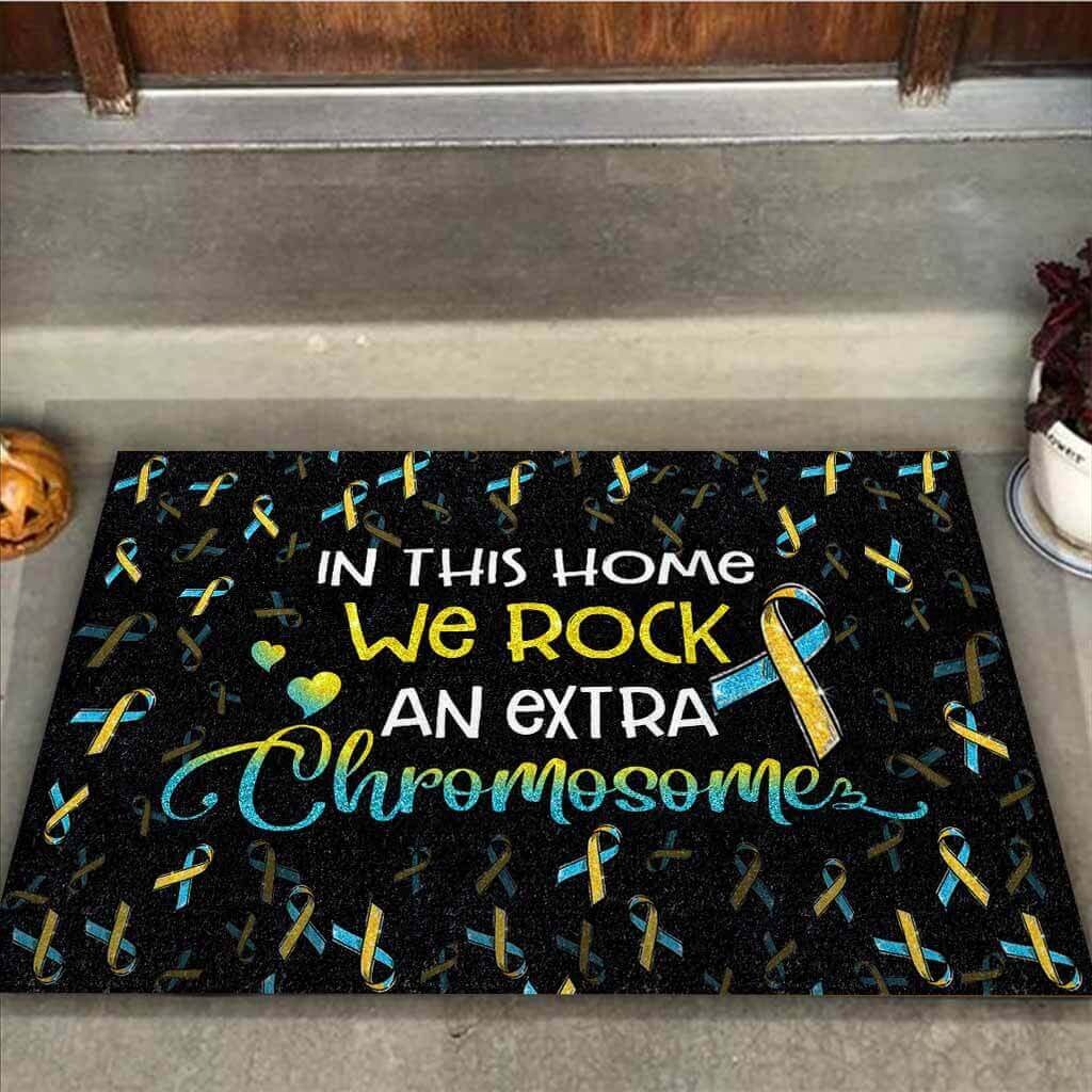 In this home we rock an extra chromosome doormat – LIMITED EDITION