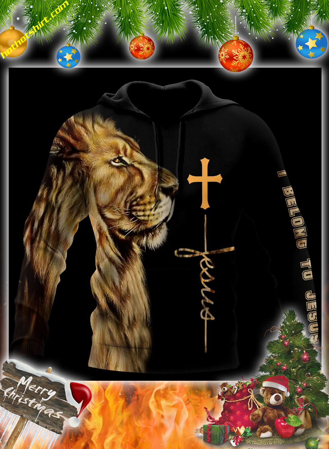 Lion i belong to jesus 3d all over printed hoodie and shirt 1
