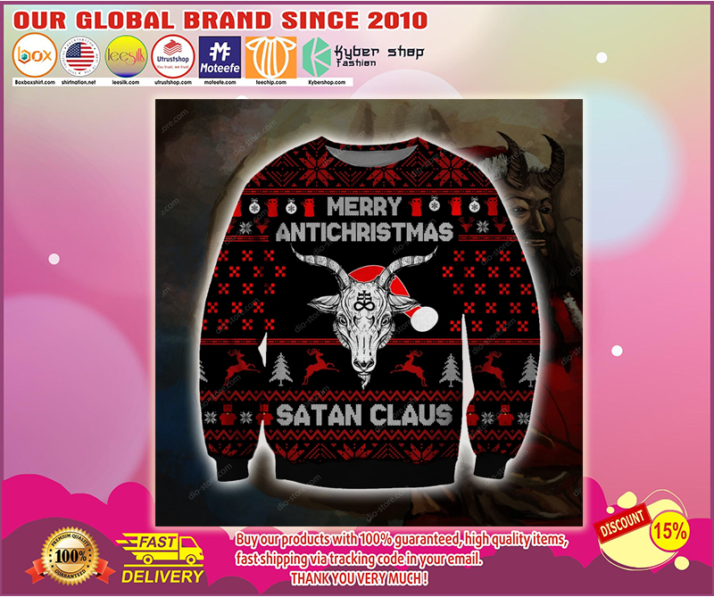 MERRY ANTICHRISTMAS SANTA CLAUS UGLY CHRISTMAS SWEATER